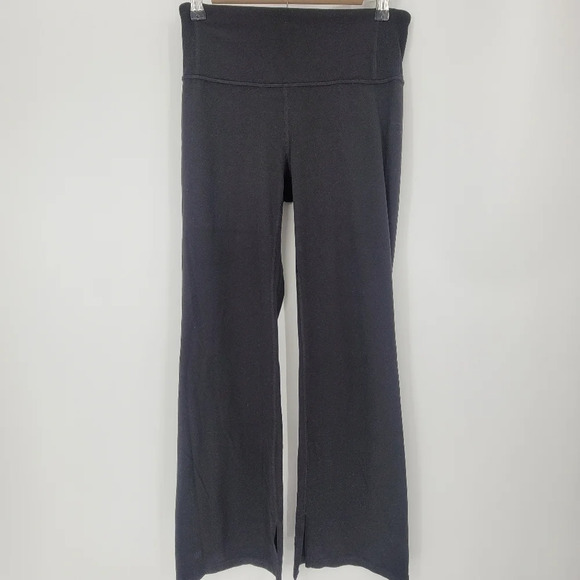 ATHLETA Barre Skinny Flare Split Hem Yoga Pants Leggings Black Powervita small T - Picture 3 of 8